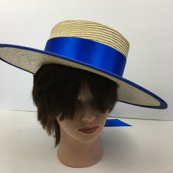 AUTHENTIC GIULIANA LONGO, VENIC HANDMADE WOVEN STRAW GONDOLIER'S HATS - Picture 6 of 8